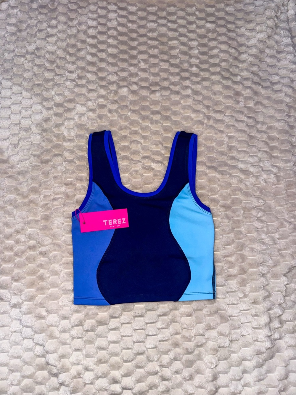 Terez TLC Princess Seam Colorblock Crop Top - NWT